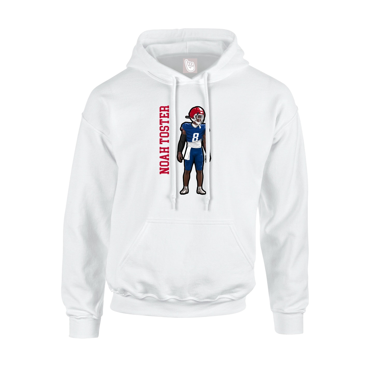 Youth Hoodie — Name Vertical in White