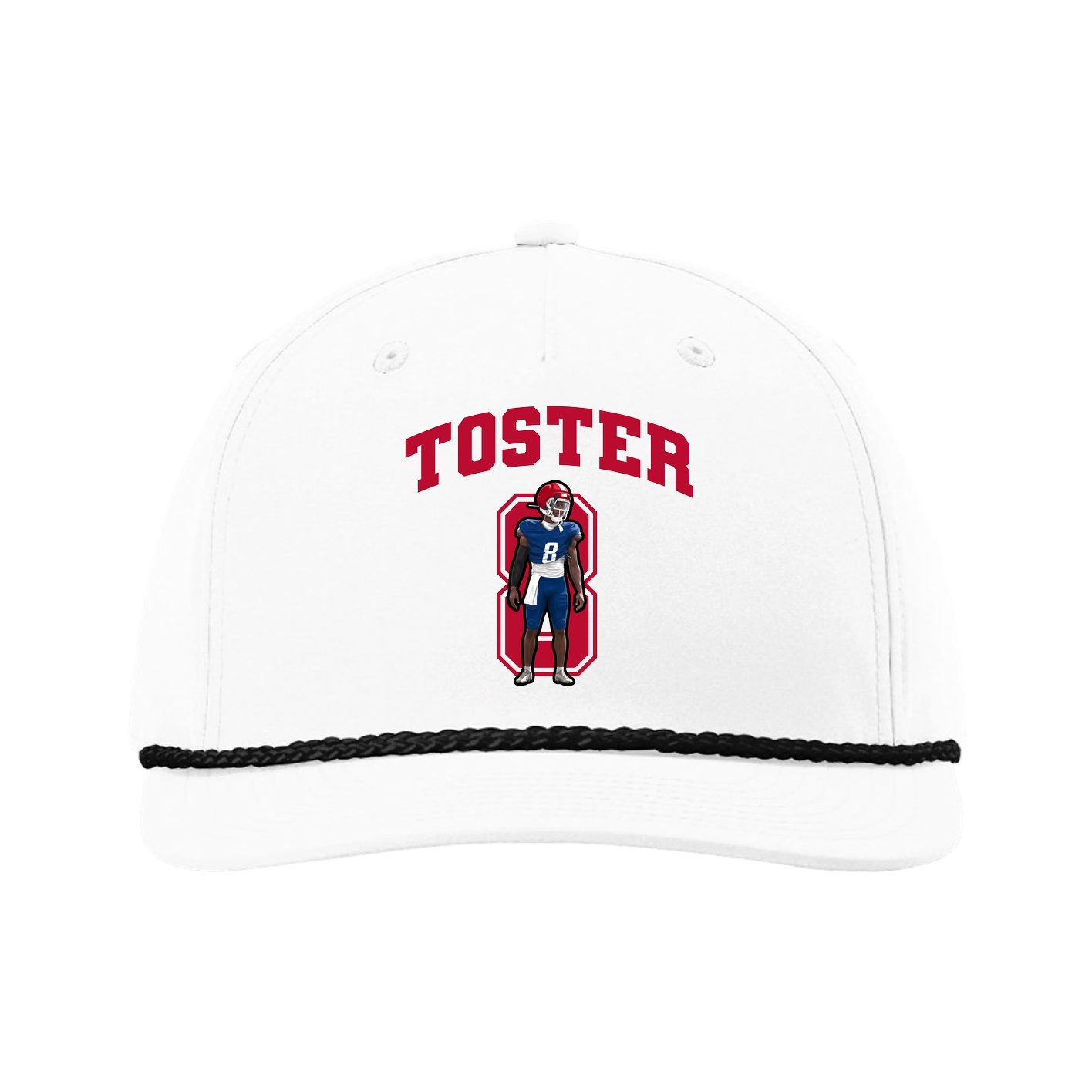 Five-Panel Classic Rope Cap — Number in White