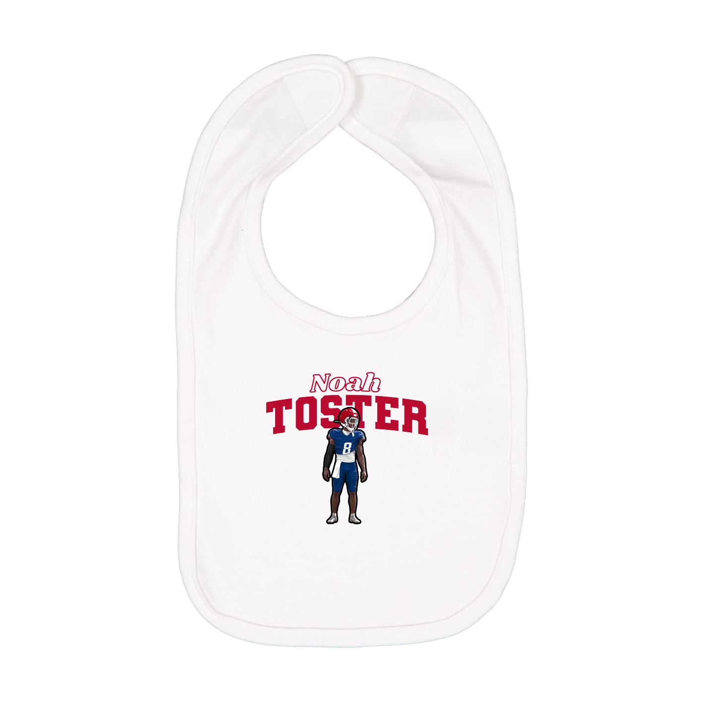 Infant Bib — Name Arch in White