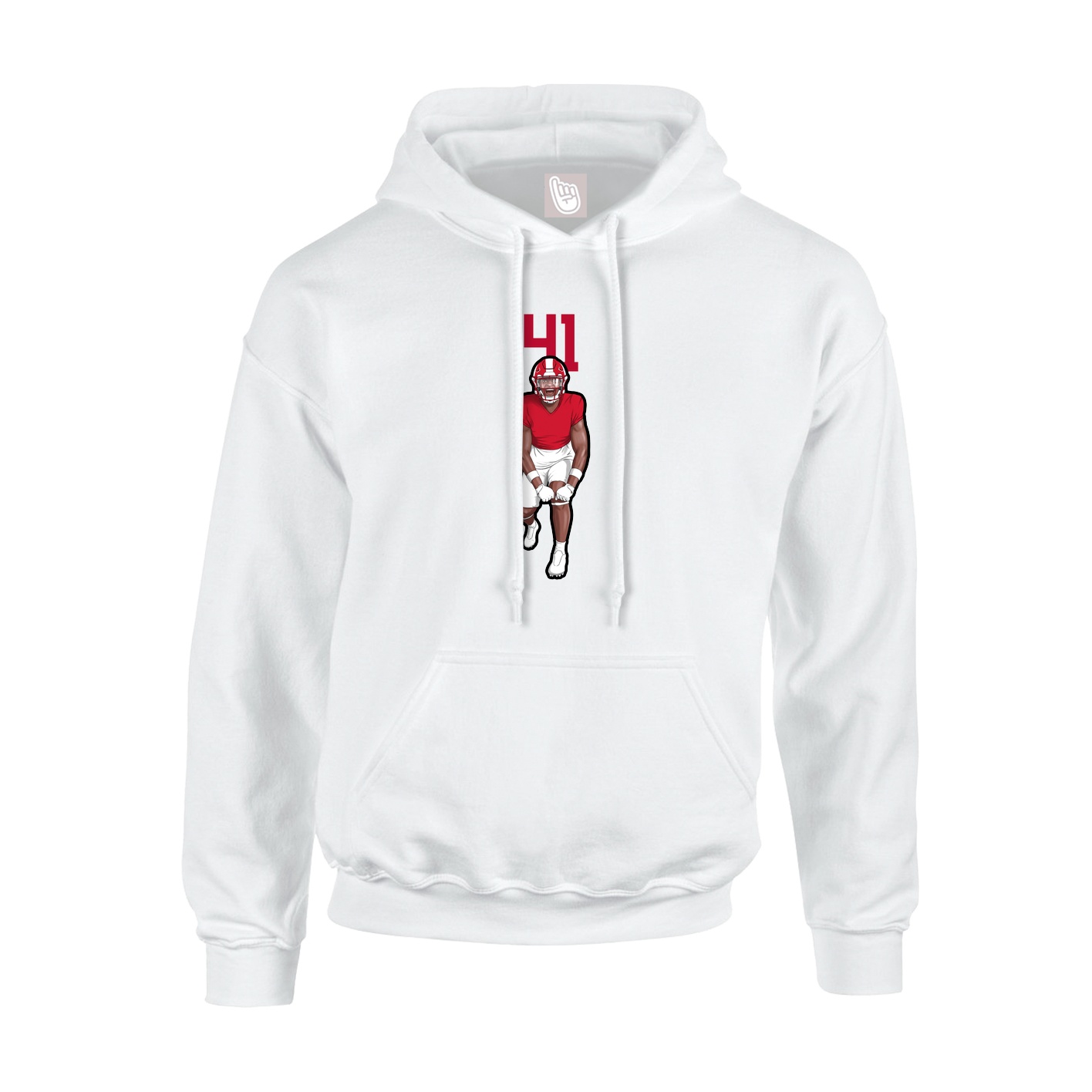 Youth Hoodie — Number Top in White
