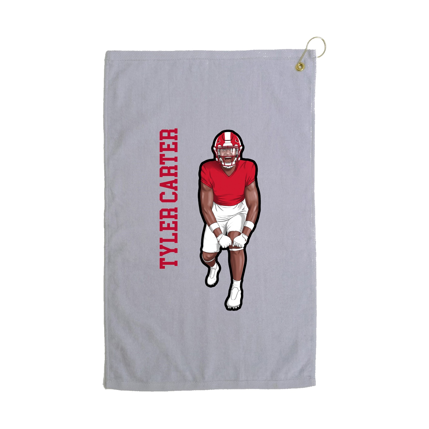 Golf Towel — Name Vertical in Grey