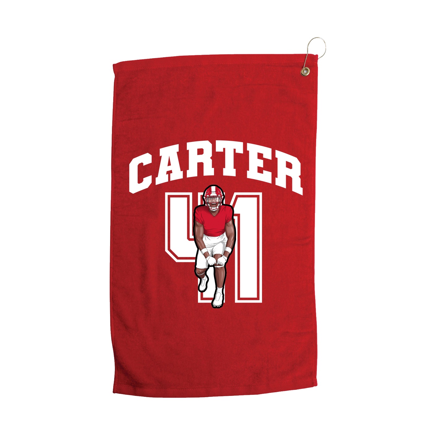 Golf Towel — Number in Red