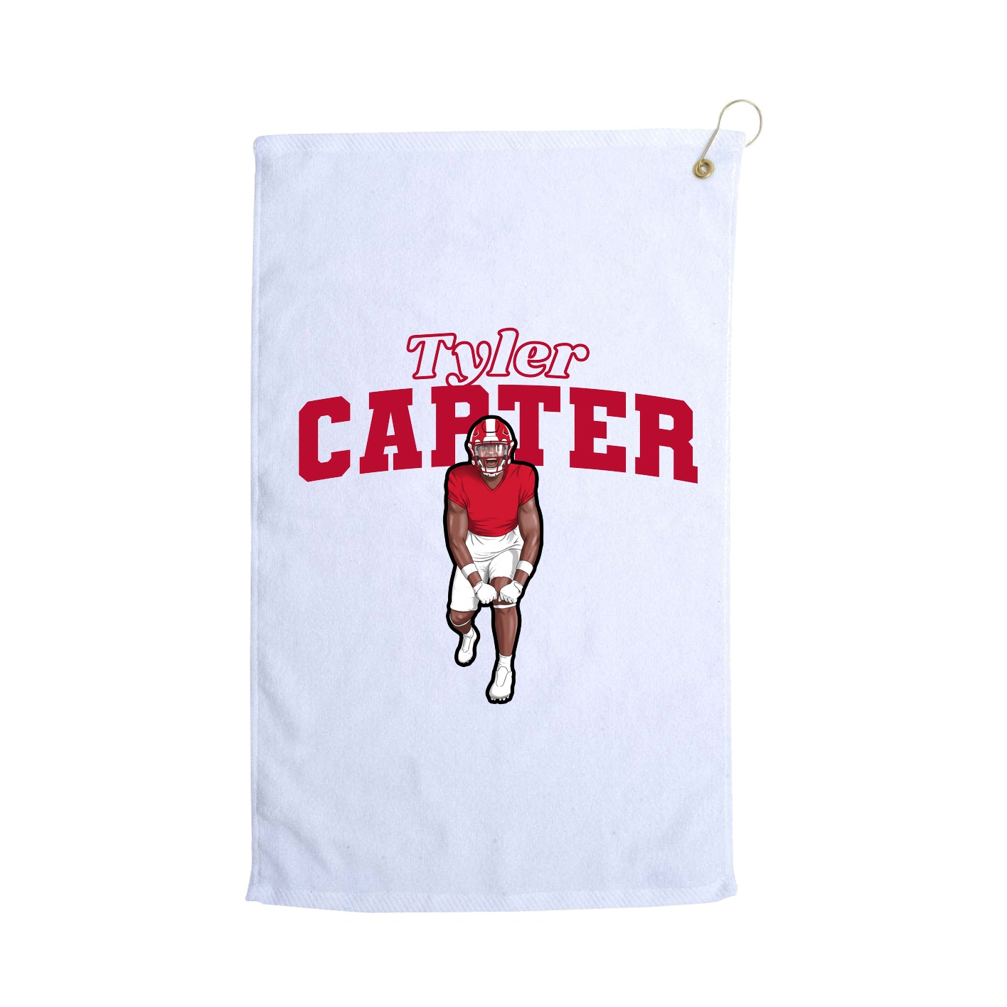 Golf Towel — Name Arch in White