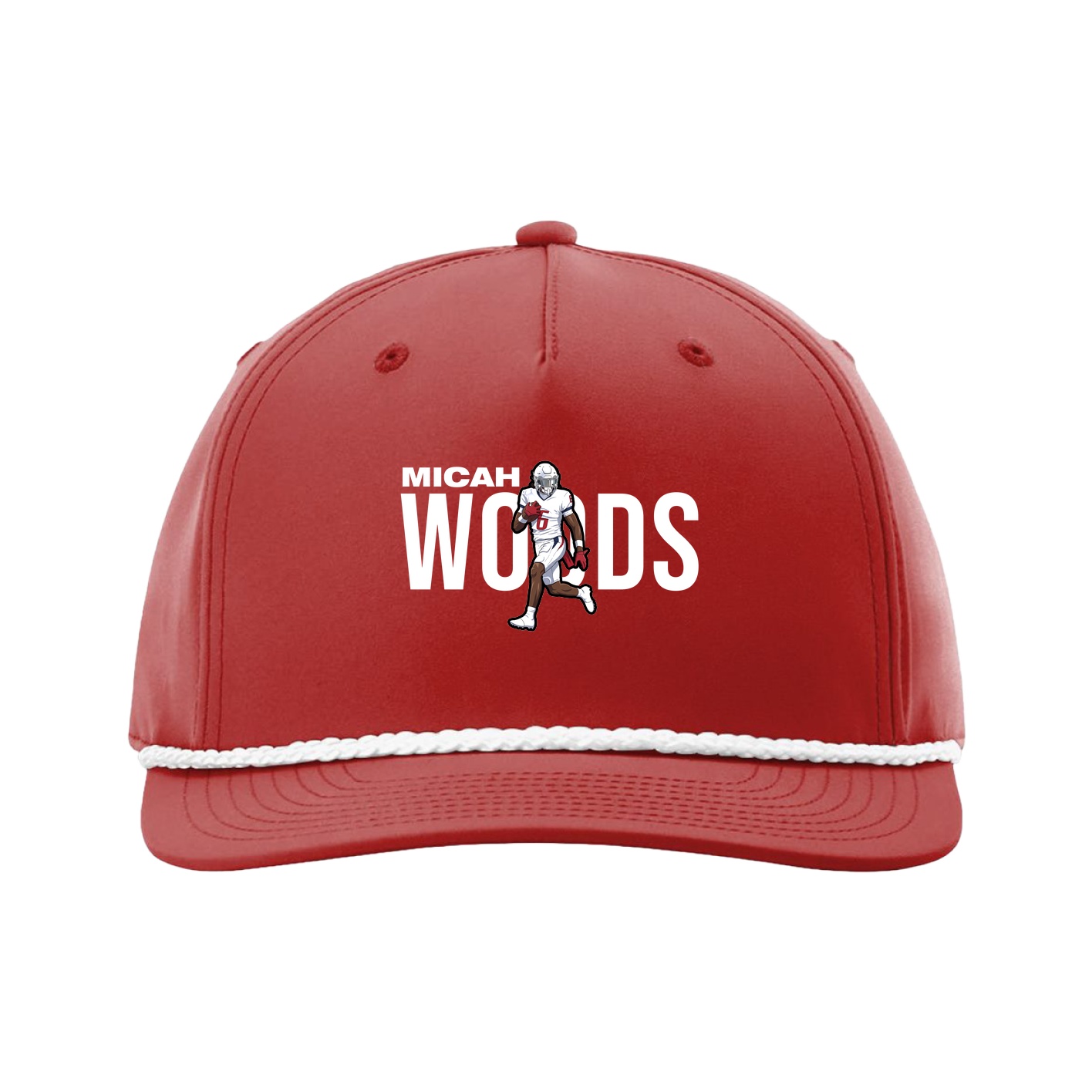 Five-Panel Classic Rope Cap — Player Name in Red