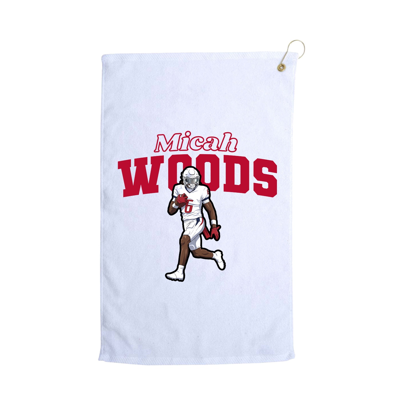 Golf Towel — Name Arch in White
