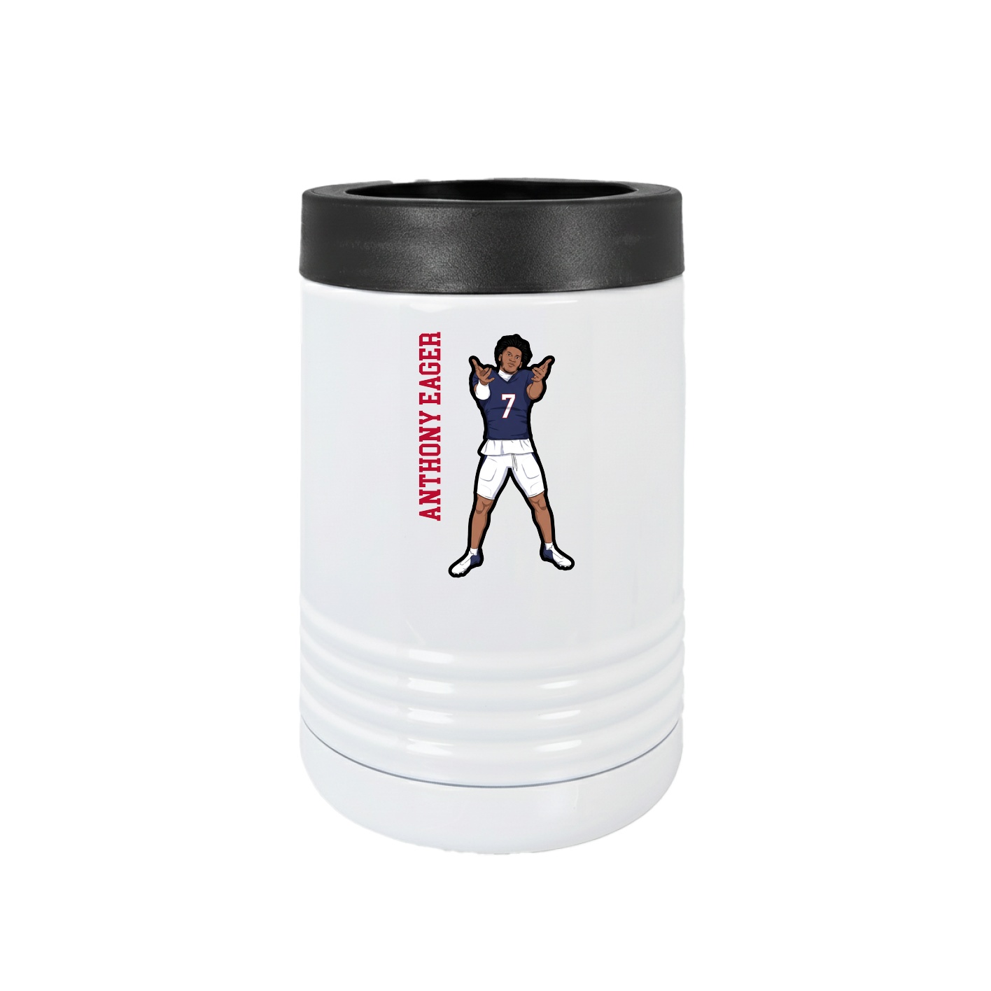 Beverage Holder — Name Vertical in White