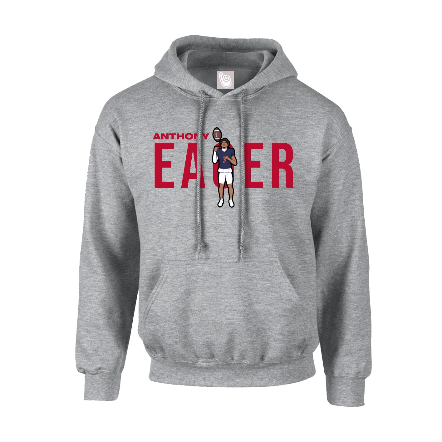 Youth Hoodie — Player Name in Grey