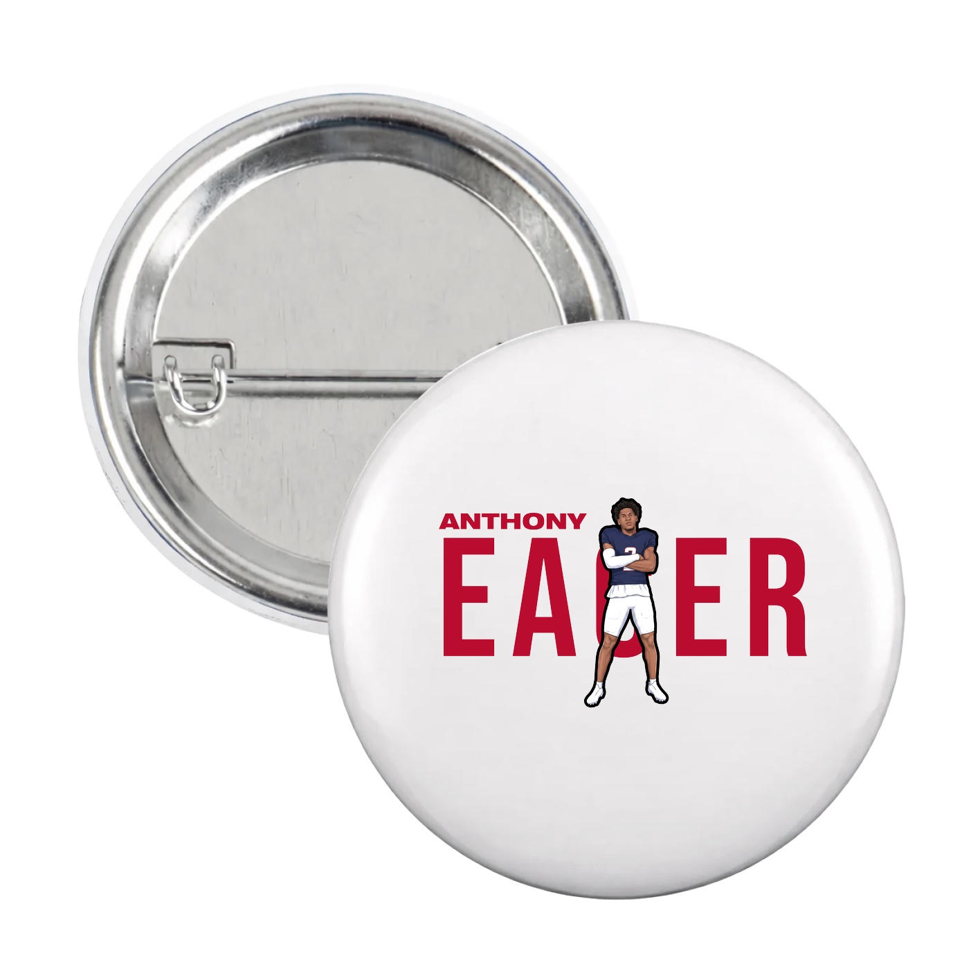 Game Day Button — Player Name in White