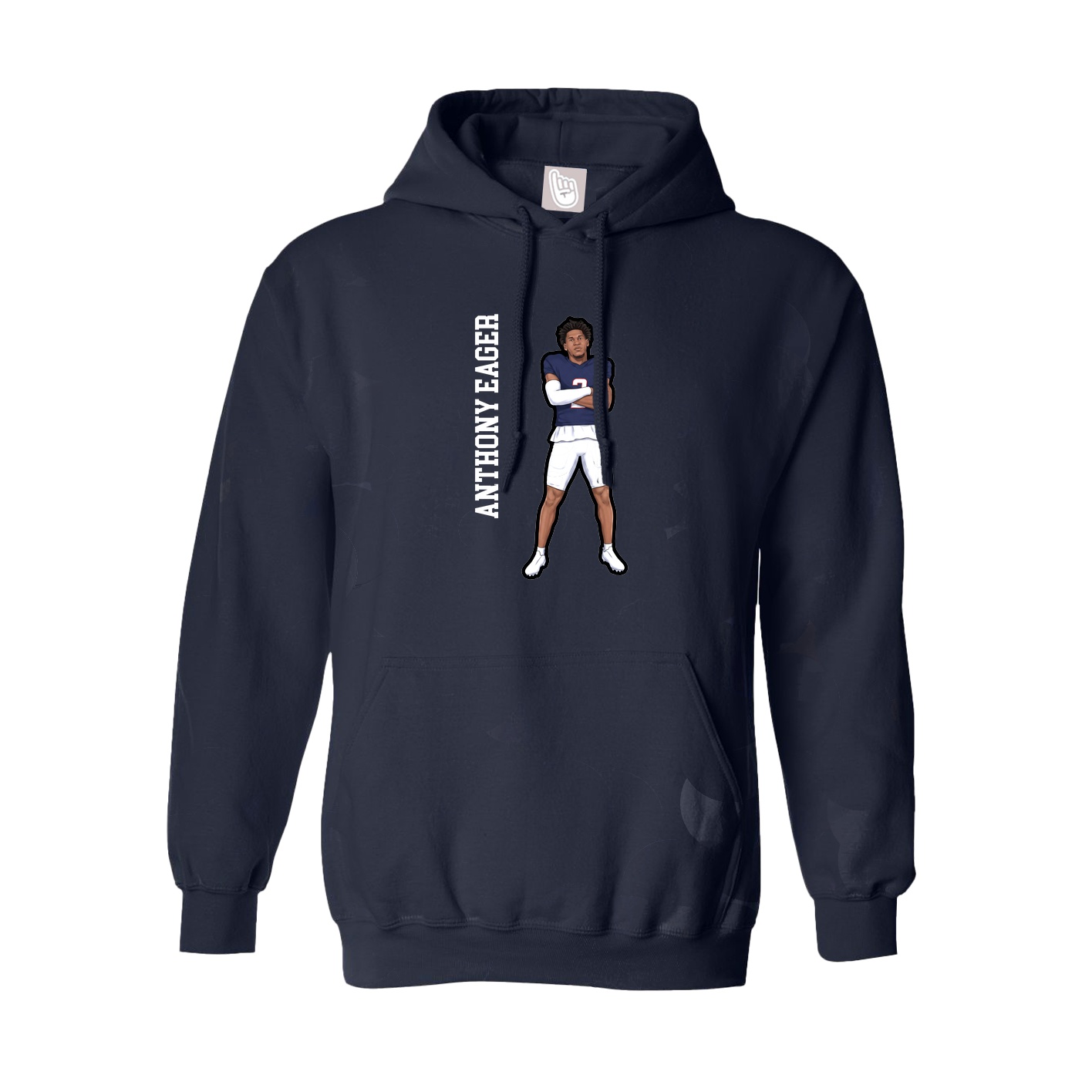 Youth Hoodie — Name Vertical in Navy