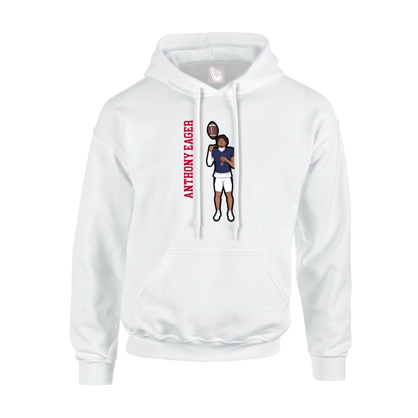 Hoodie — Name Vertical in White