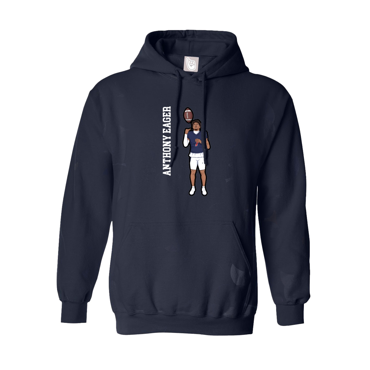 Youth Hoodie — Name Vertical in Navy