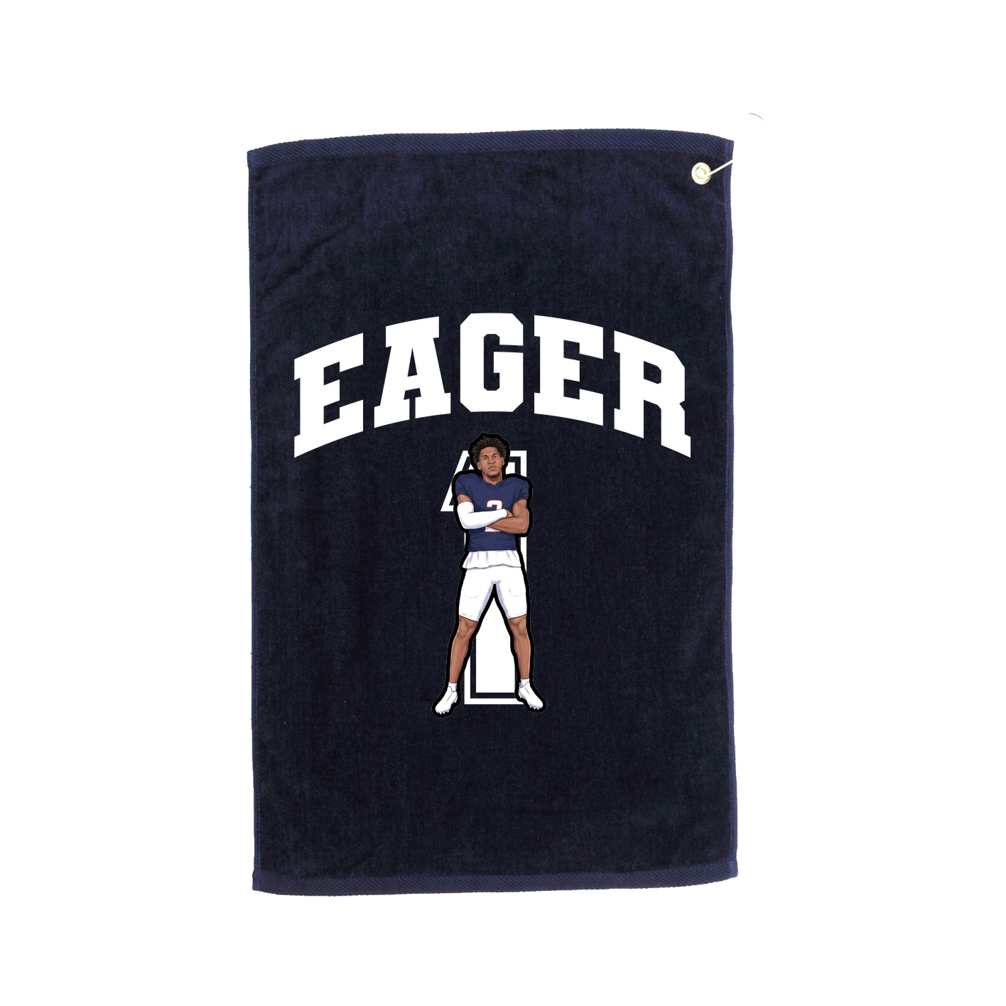 Golf Towel — Number in Navy