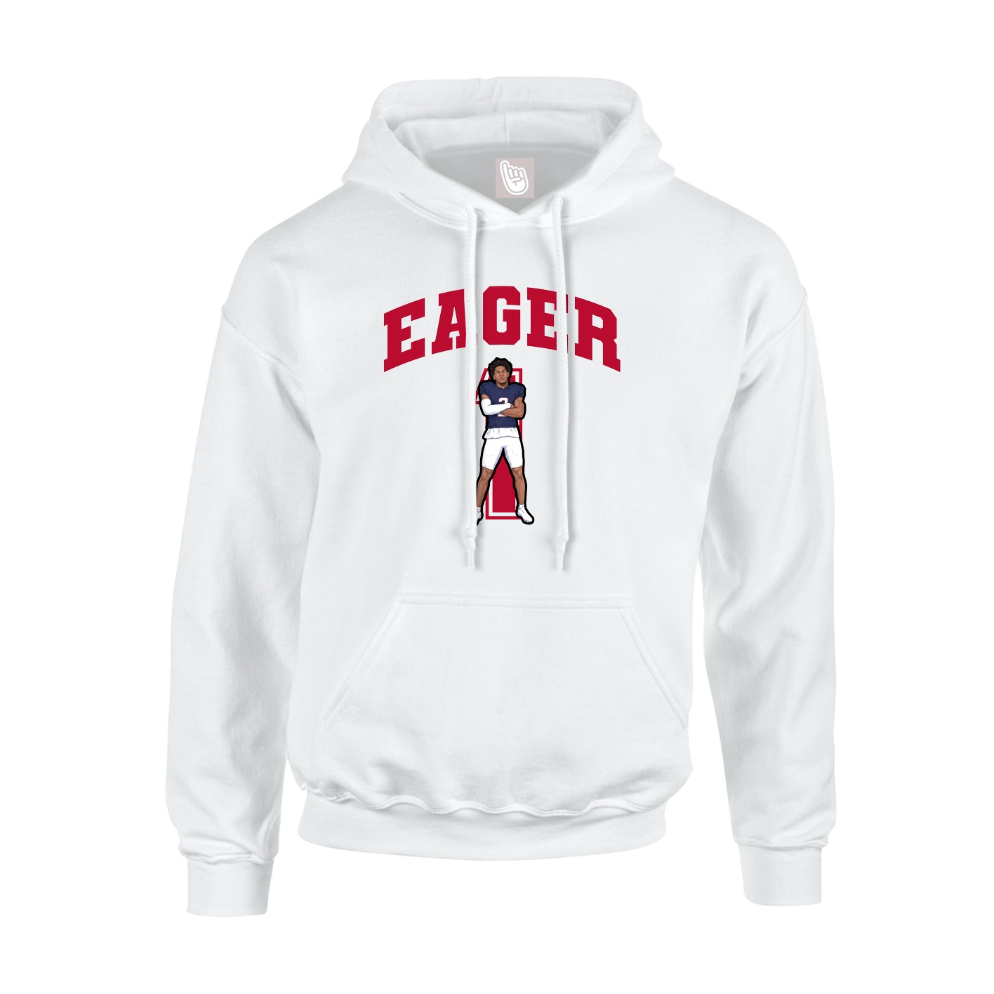 Youth Hoodie — Number in White