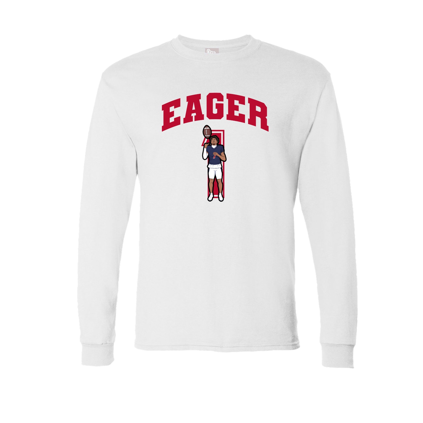 Long Sleeve Tee — Number in White