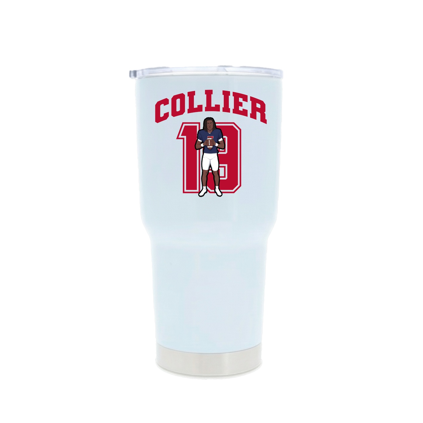 30oz Stainless Steel Tumbler — Number in White