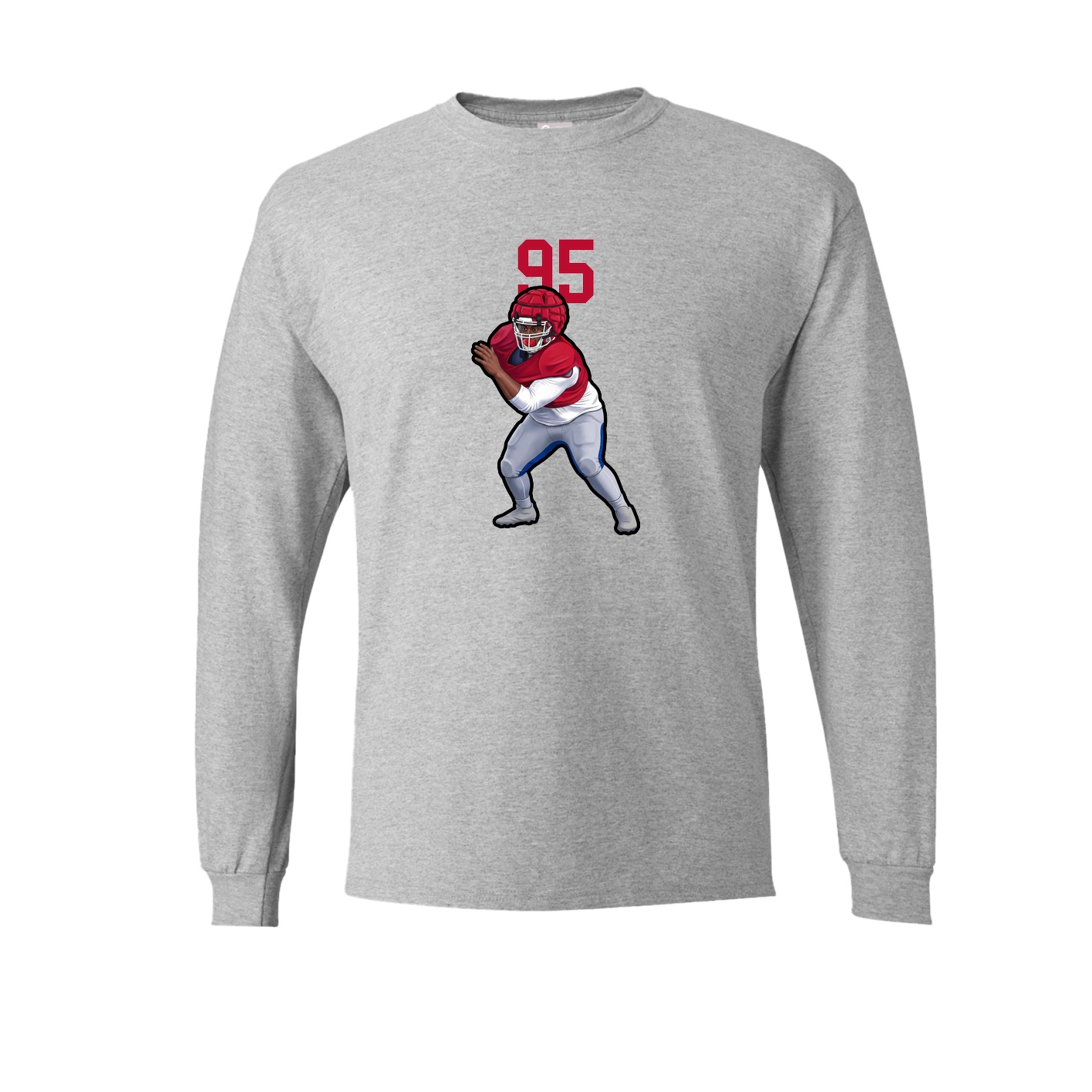 Long Sleeve Tee — Number Top in Grey