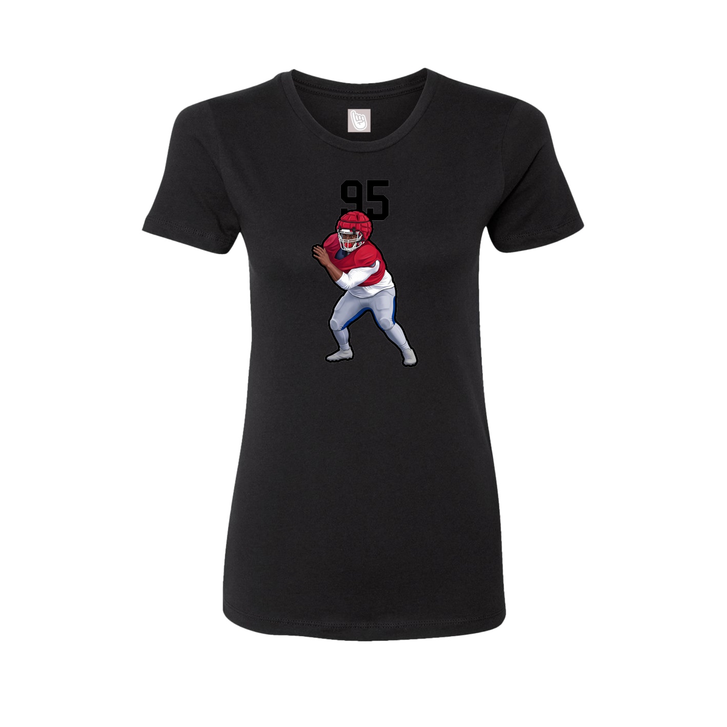 Fitted Women's Tee — Number Top in Black
