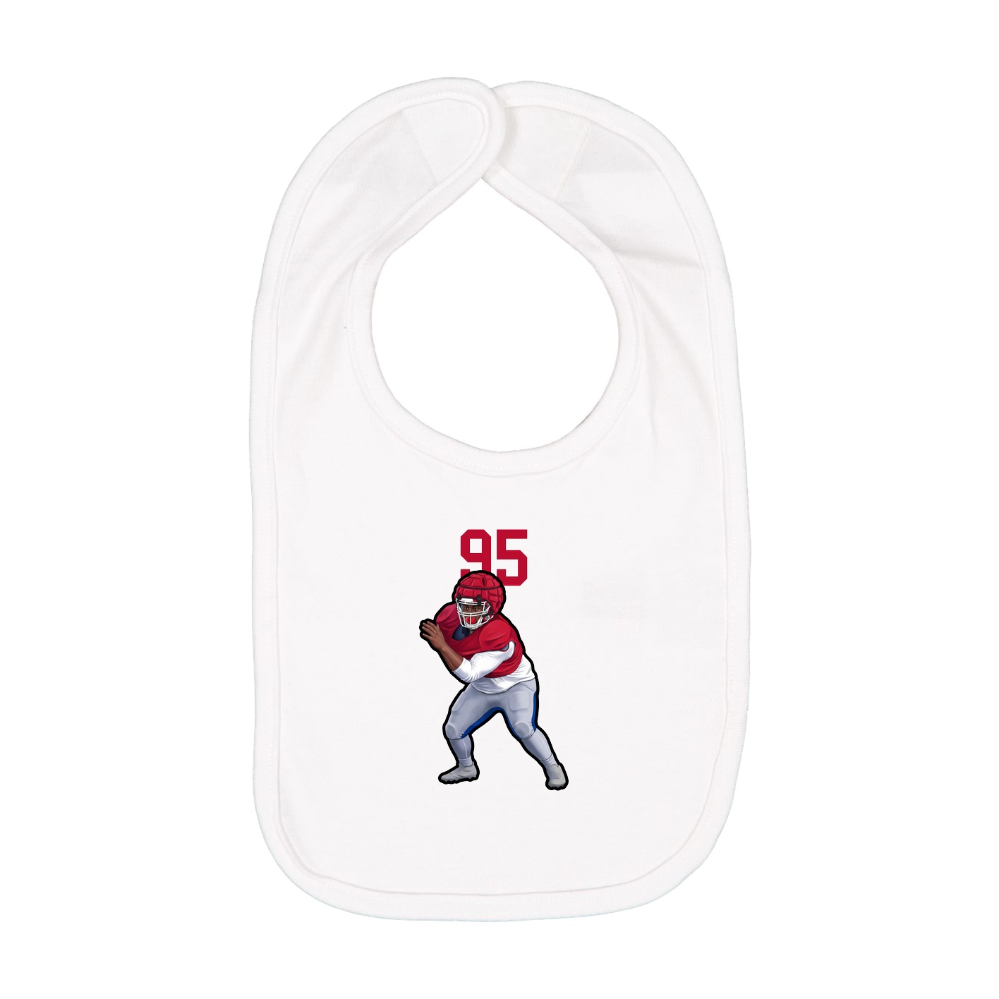 Infant Bib — Number Top in White