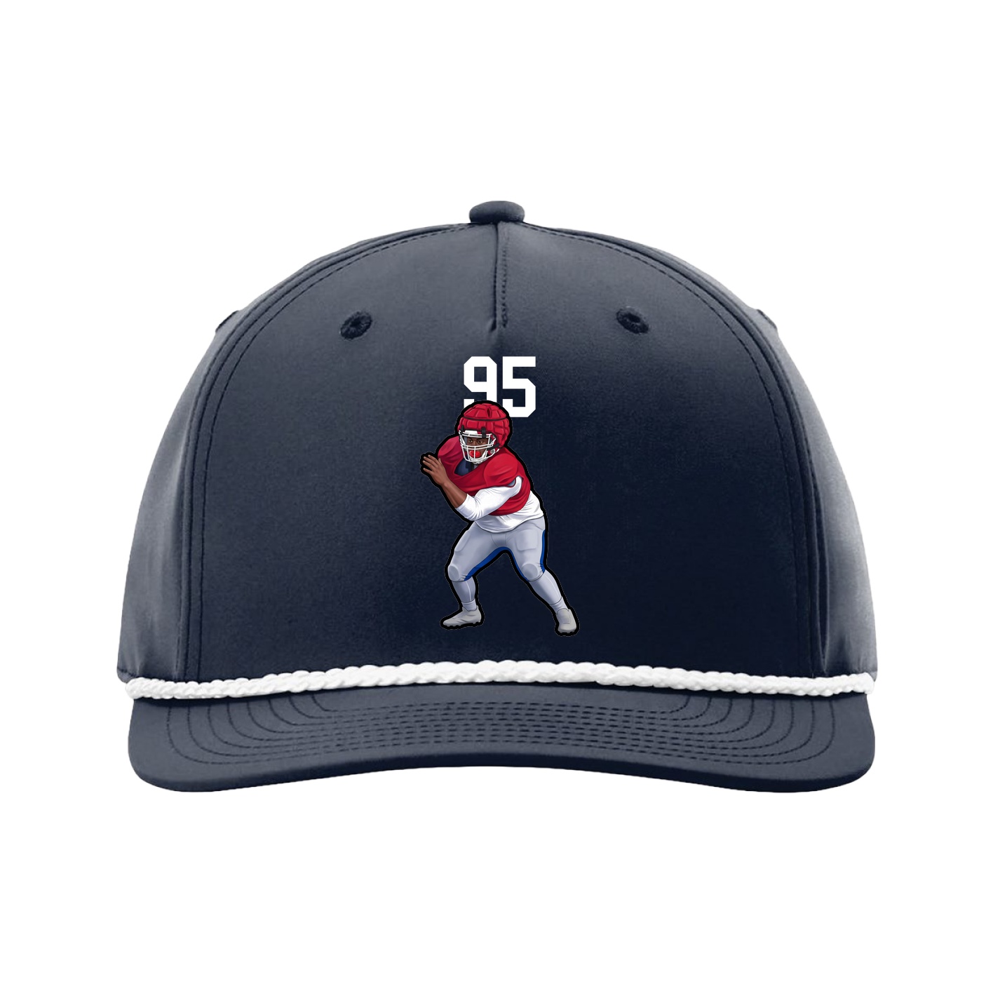 Five-Panel Classic Rope Cap — Number Top in Navy