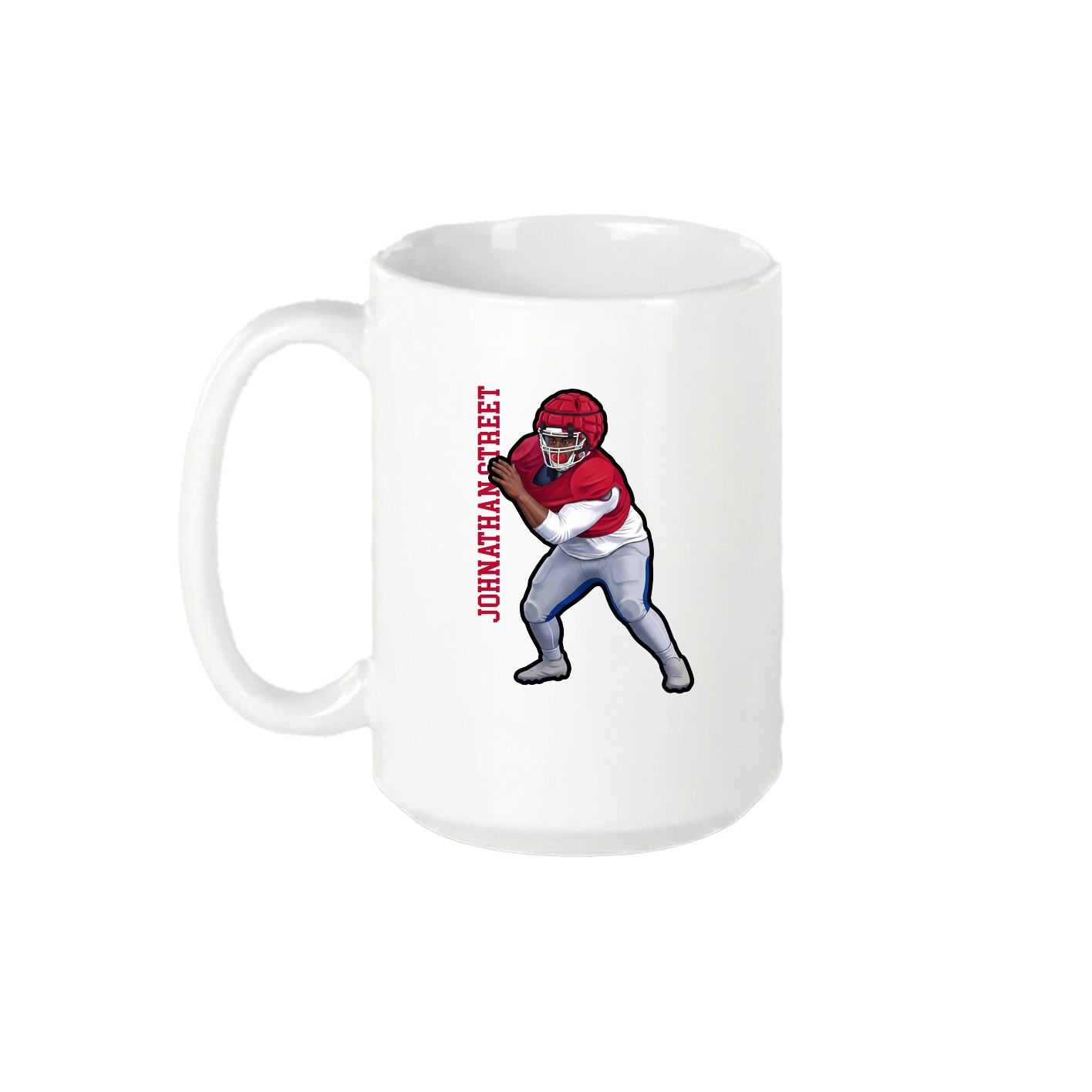 15oz Coffee Mug — Name Vertical in White
