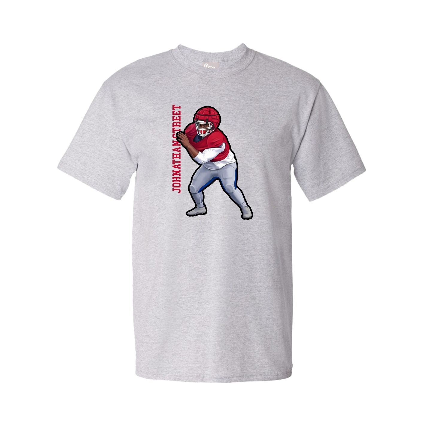 Youth Tee — Name Vertical in Grey