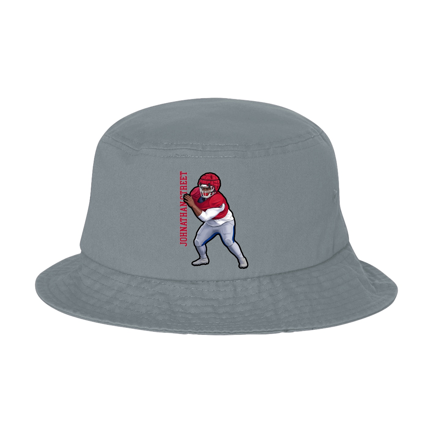 Bucket Cap — Name Vertical in Grey