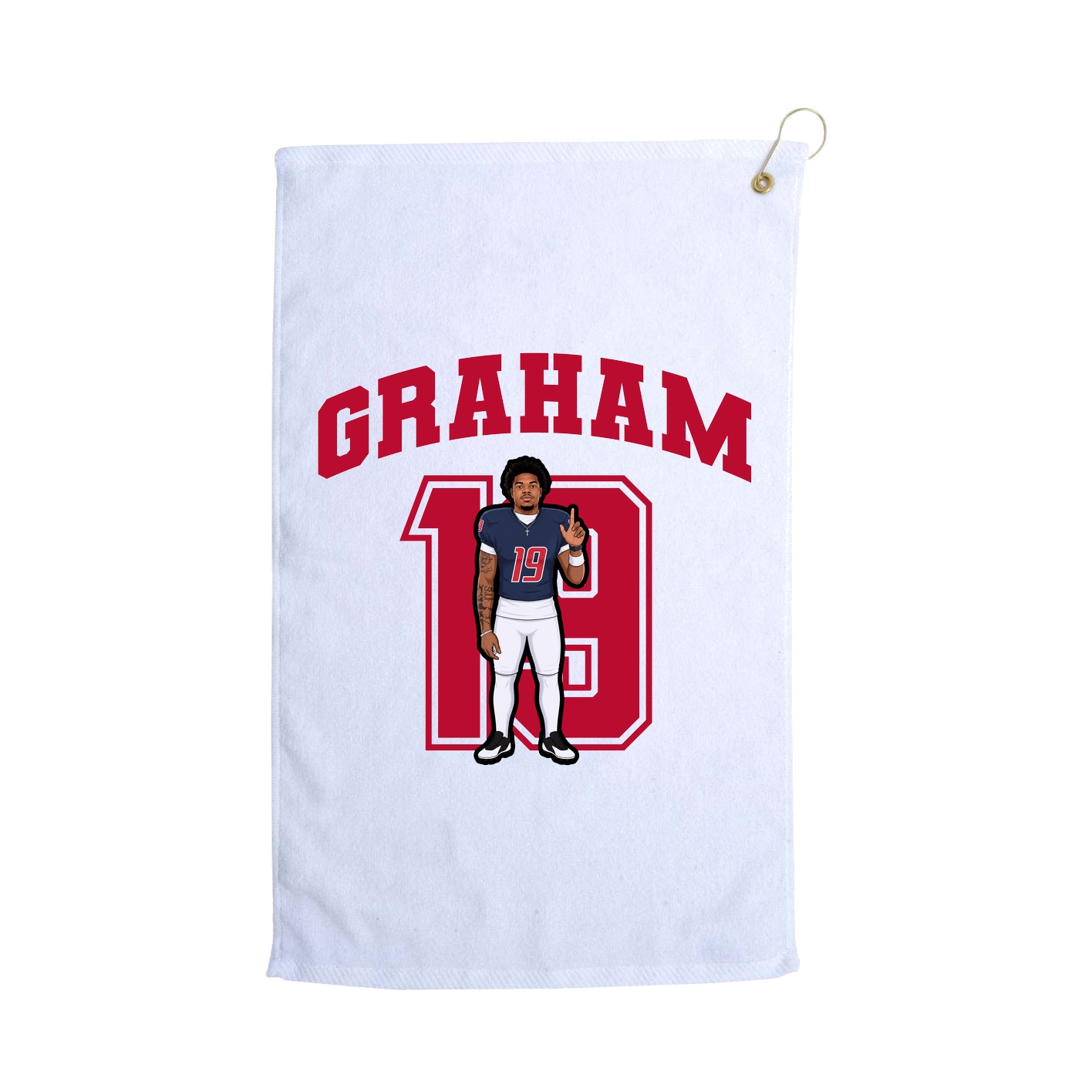 Golf Towel — Number in White