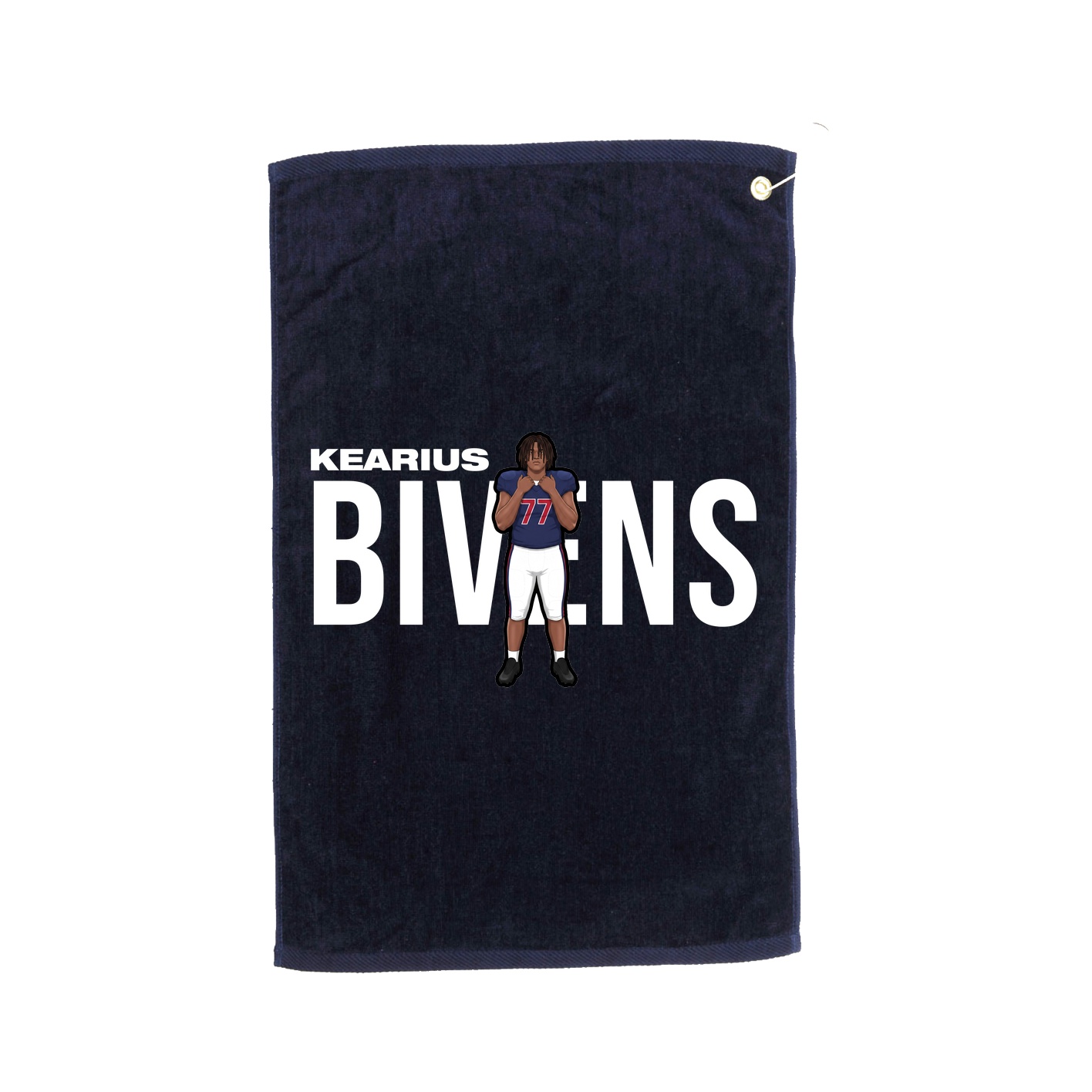 Golf Towel — Player Name in Navy