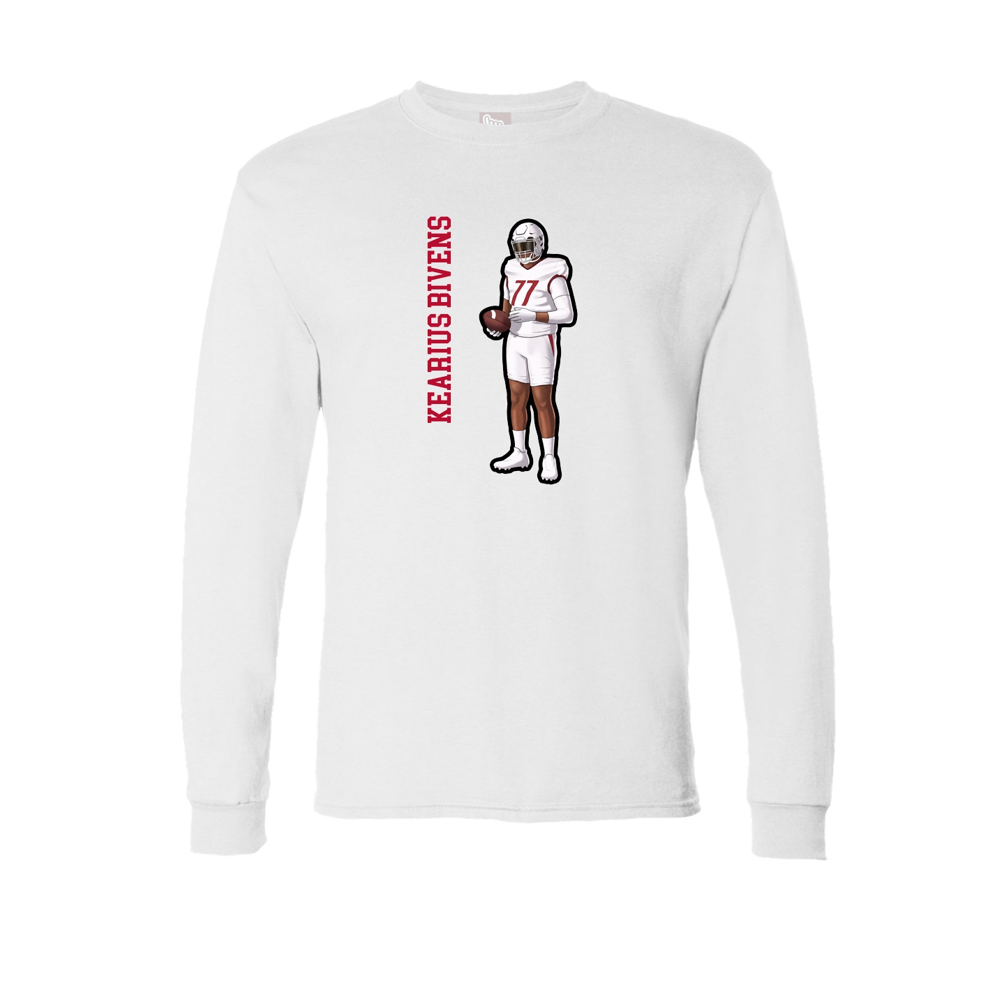 Long Sleeve Tee — Name Vertical in White