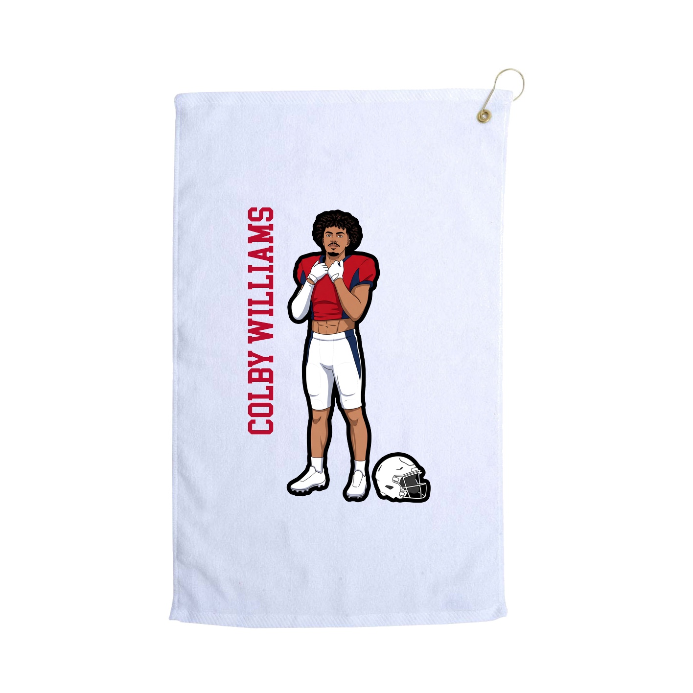 Golf Towel — Name Vertical in White