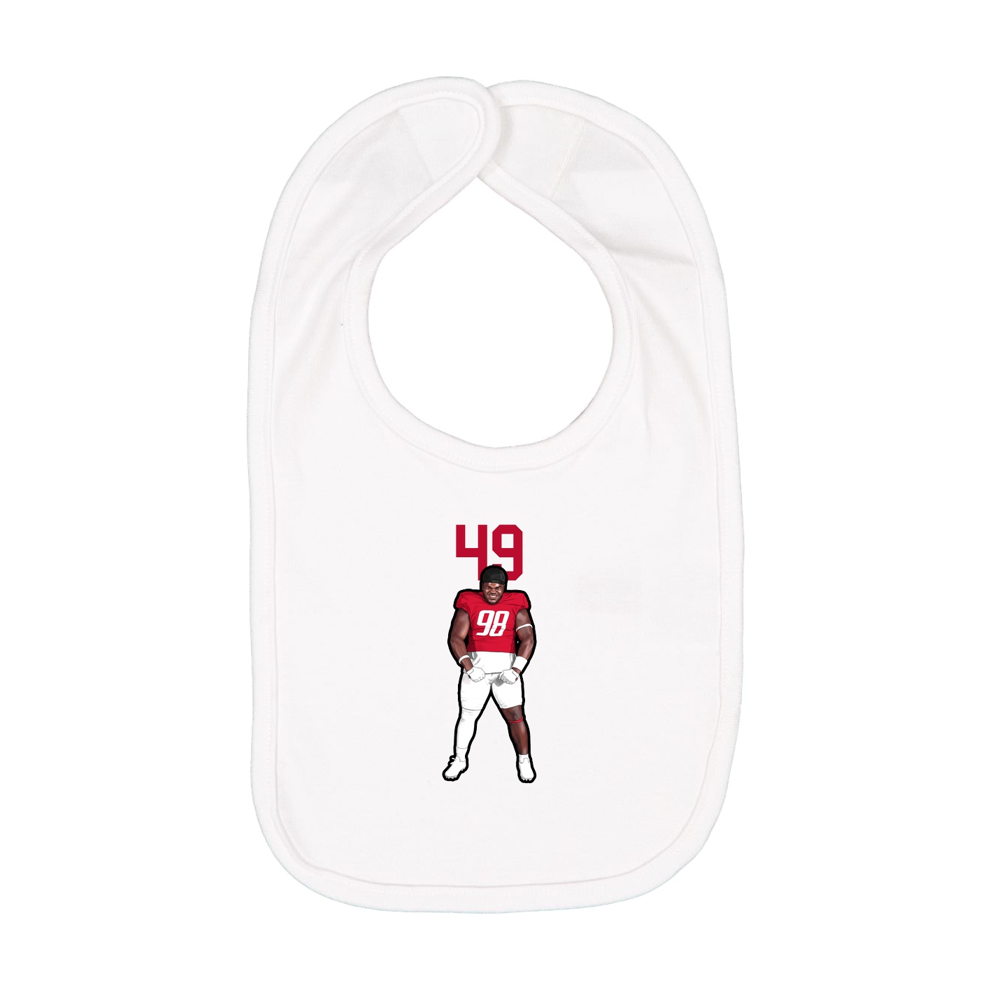 Infant Bib — Number Top in White