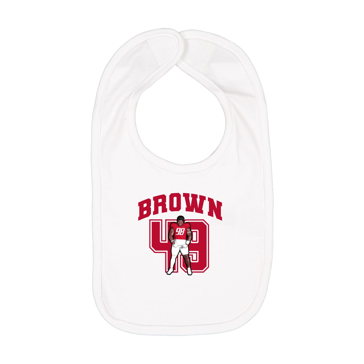 Infant Bib — Number in White