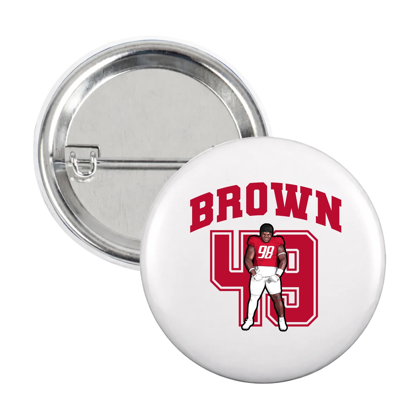 Game Day Button — Number in White