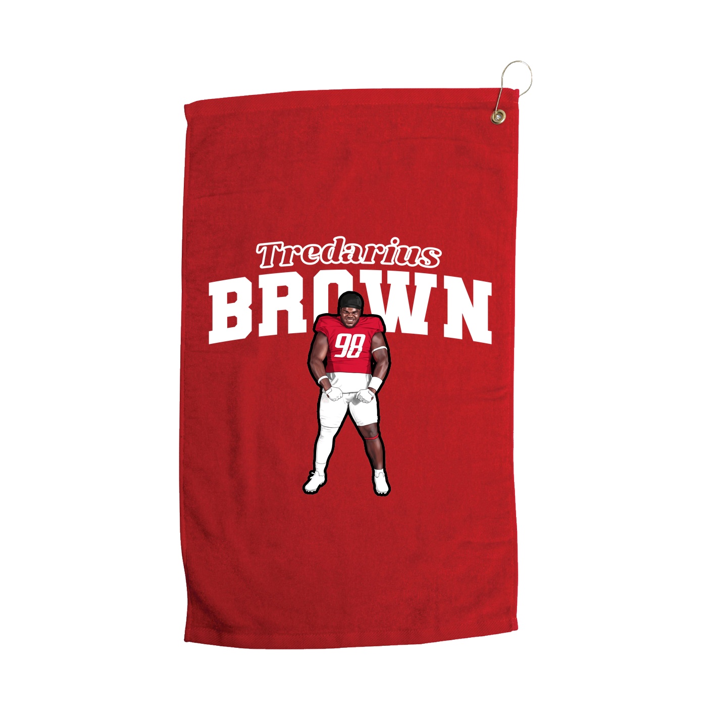 Golf Towel — Name Arch in Red