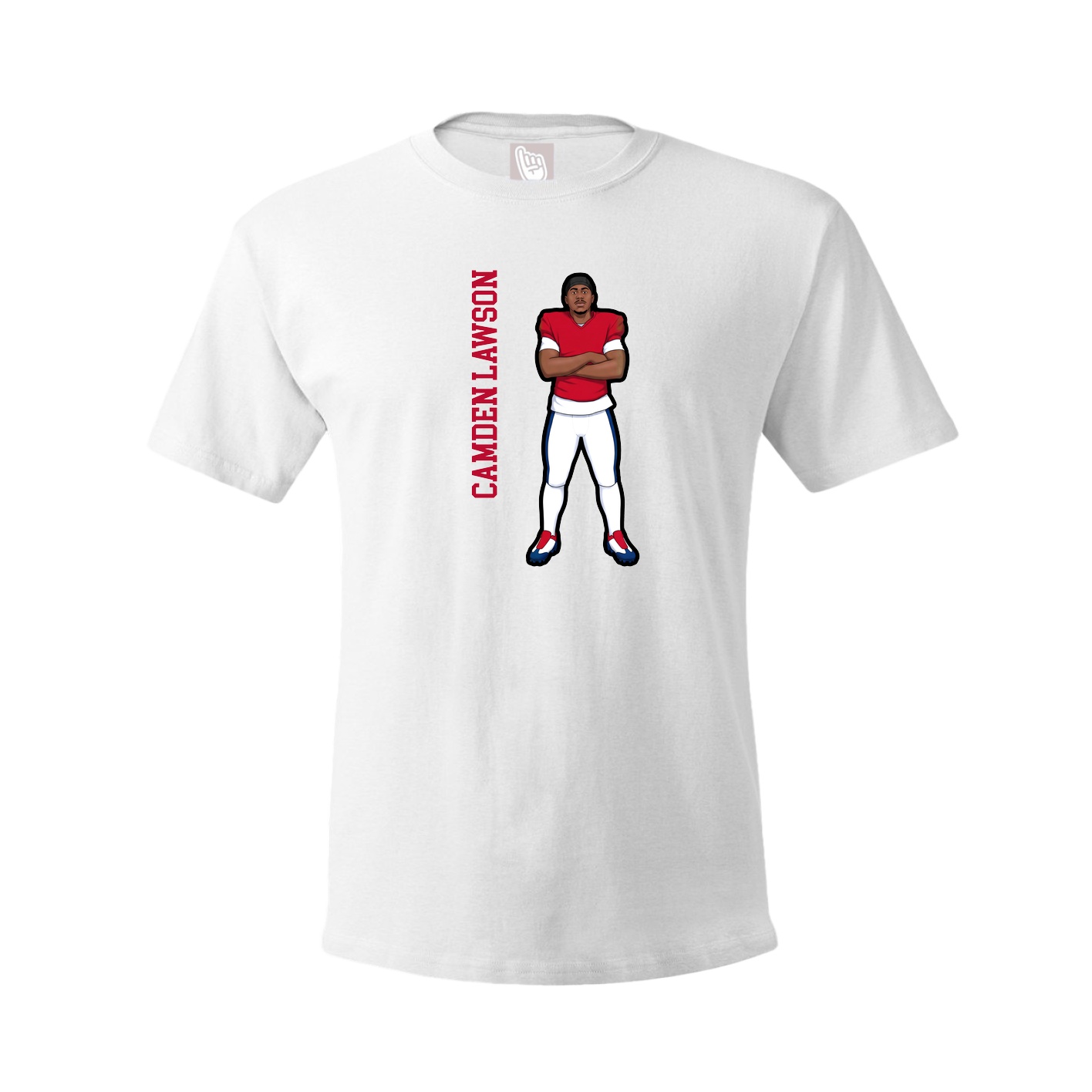 Tee — Name Vertical in White