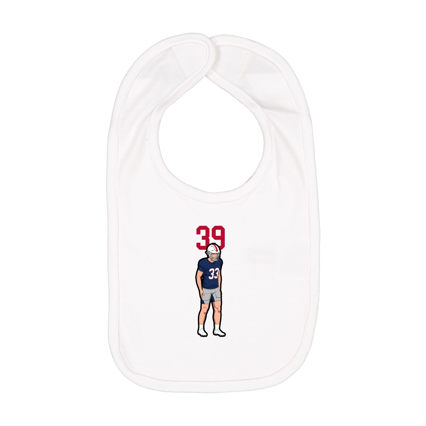 Infant Bib — Number Top in White