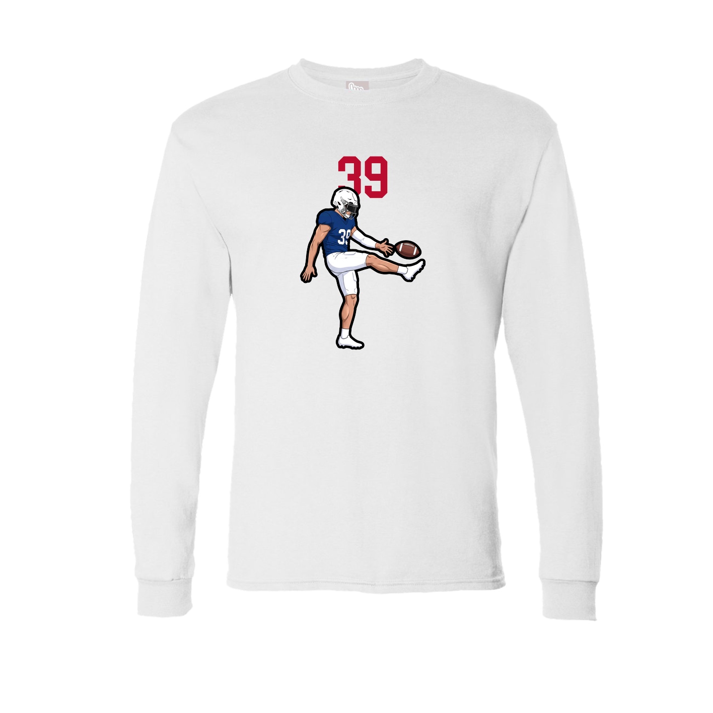 Long Sleeve Tee — Number Top in White