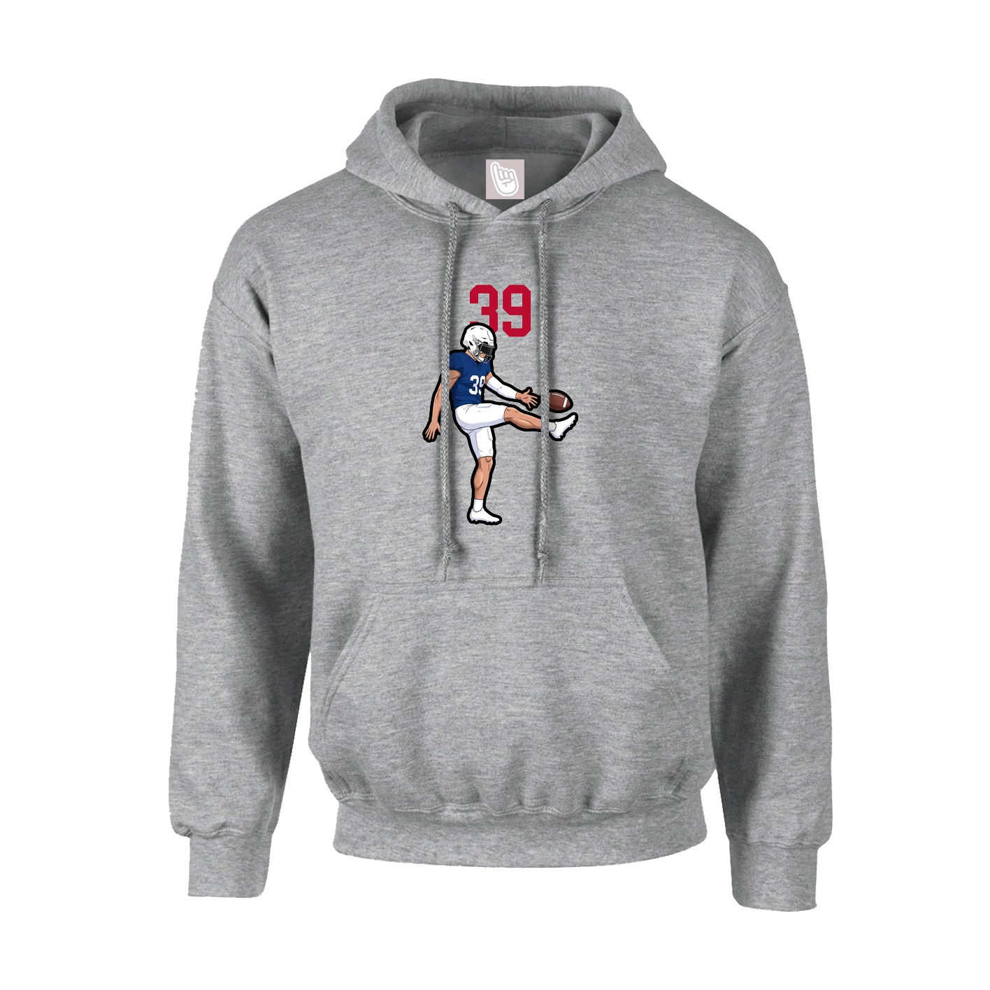 Hoodie — Number Top in Grey