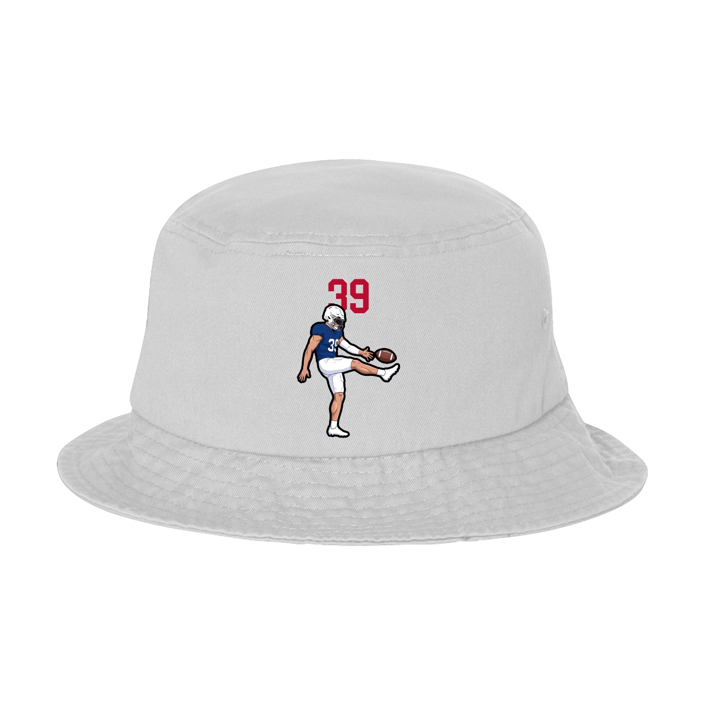 Bucket Cap — Number Top in White