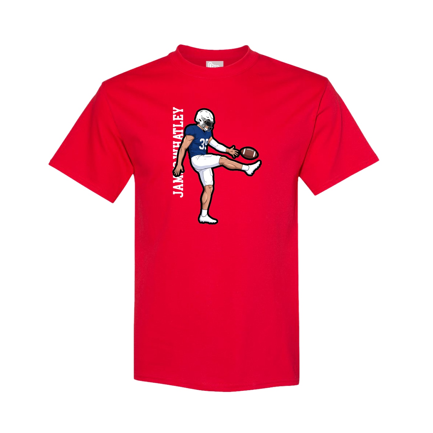 Youth Tee — Name Vertical in Red