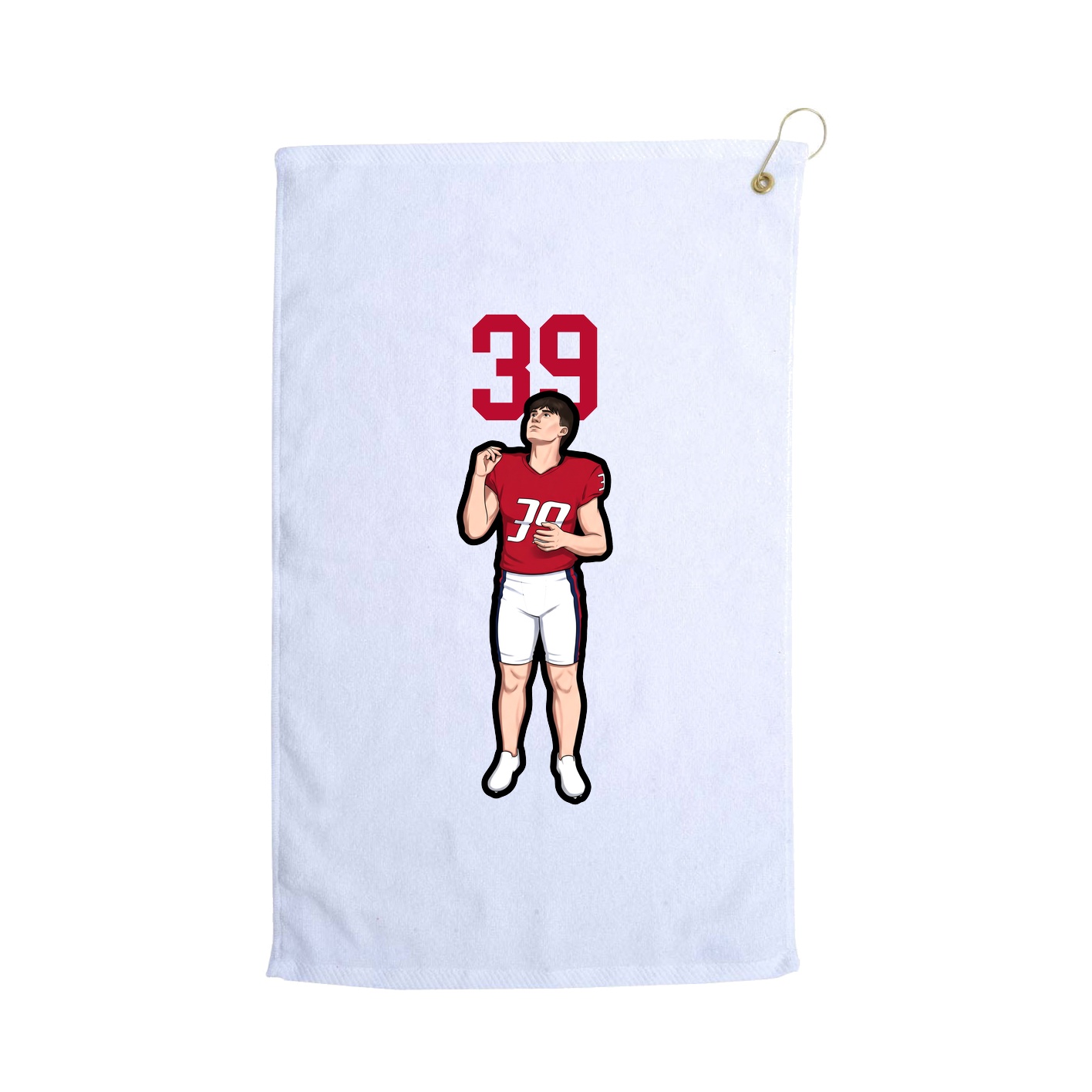 Golf Towel — Number Top in White