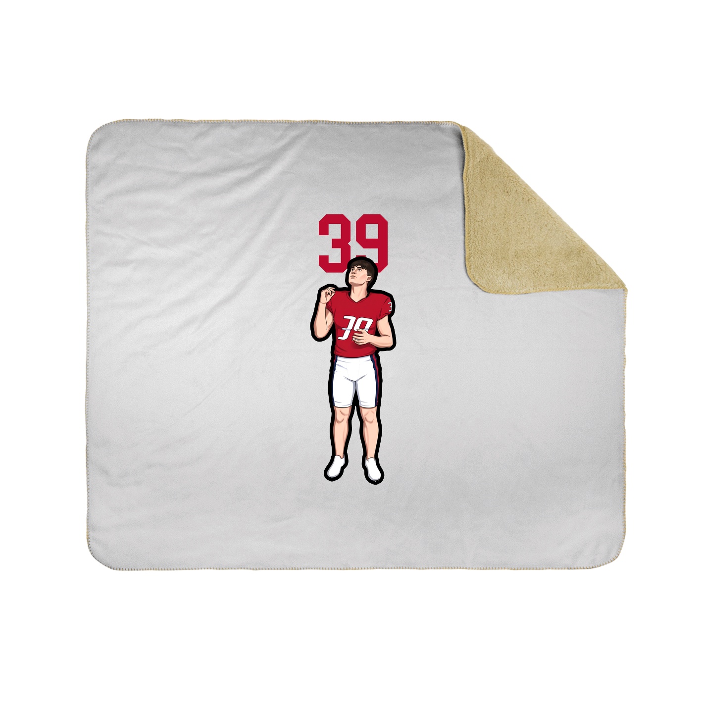 Throw Blanket — Number Top in White