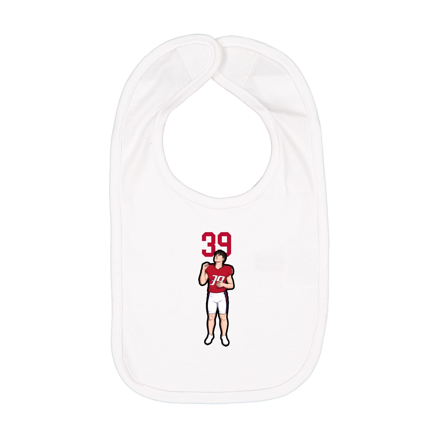 Infant Bib — Number Top in White
