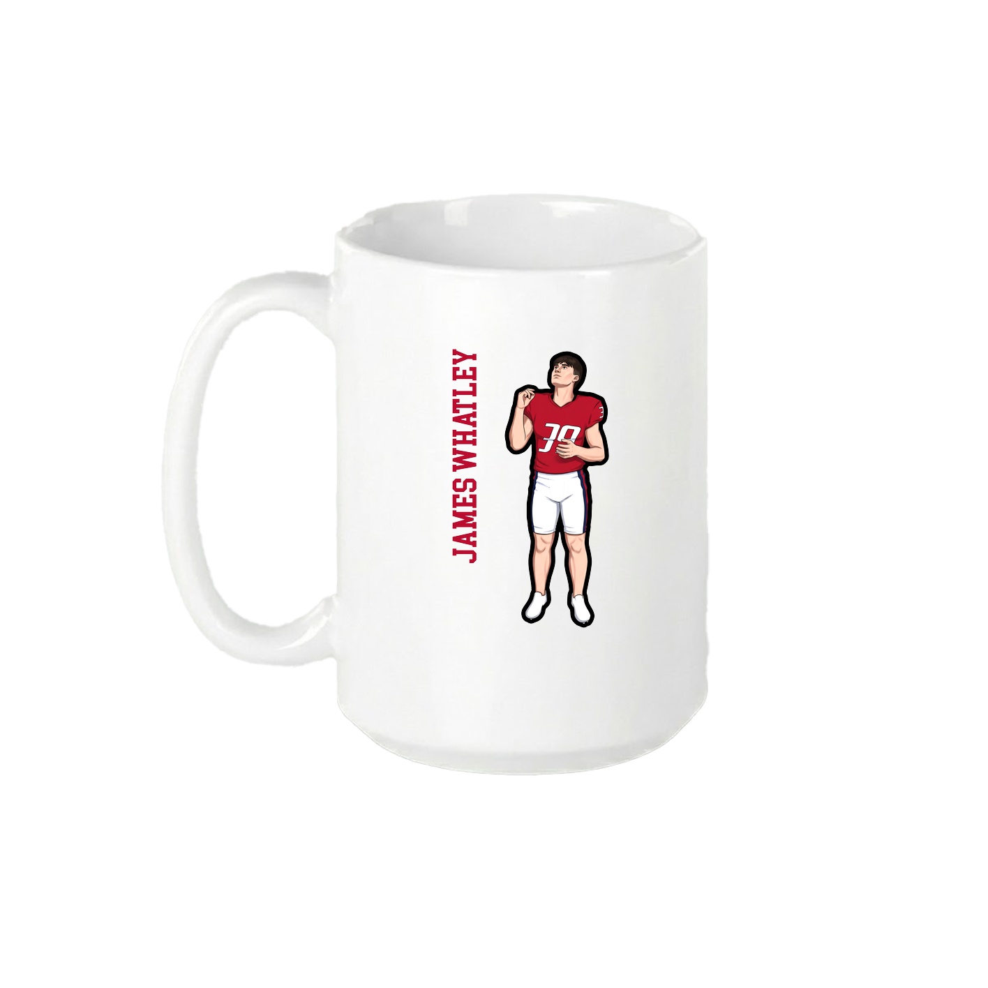 15oz Coffee Mug — Name Vertical in White