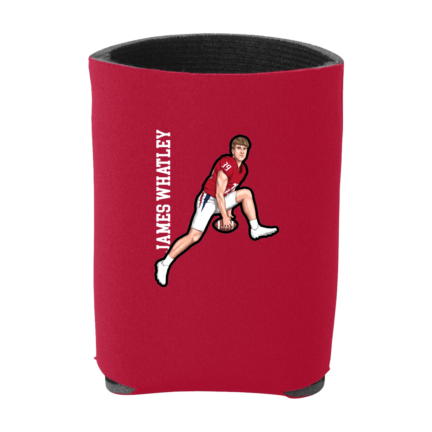 Can Holder — Name Vertical in Red