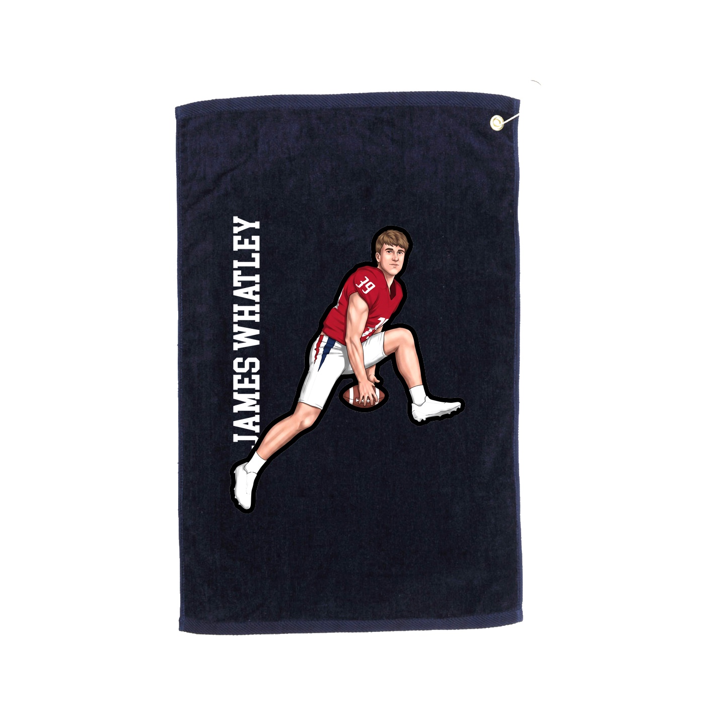 Golf Towel — Name Vertical in Navy