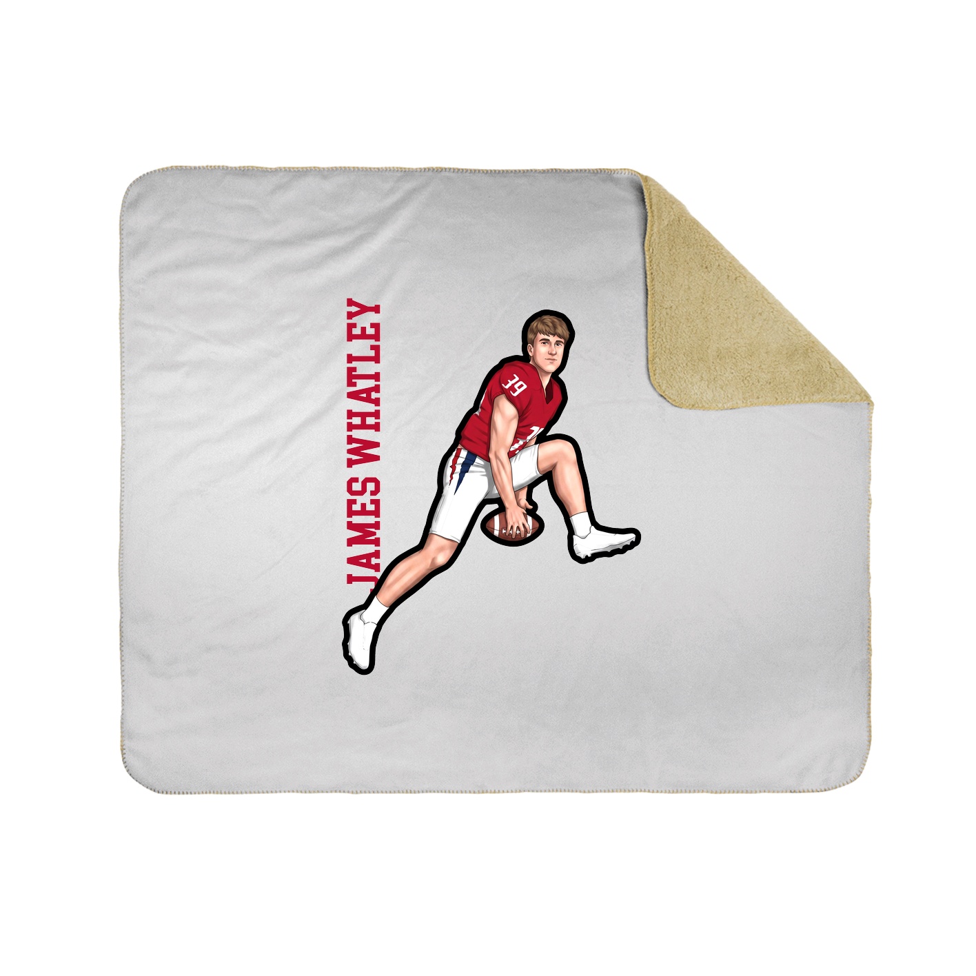 Throw Blanket — Name Vertical in White