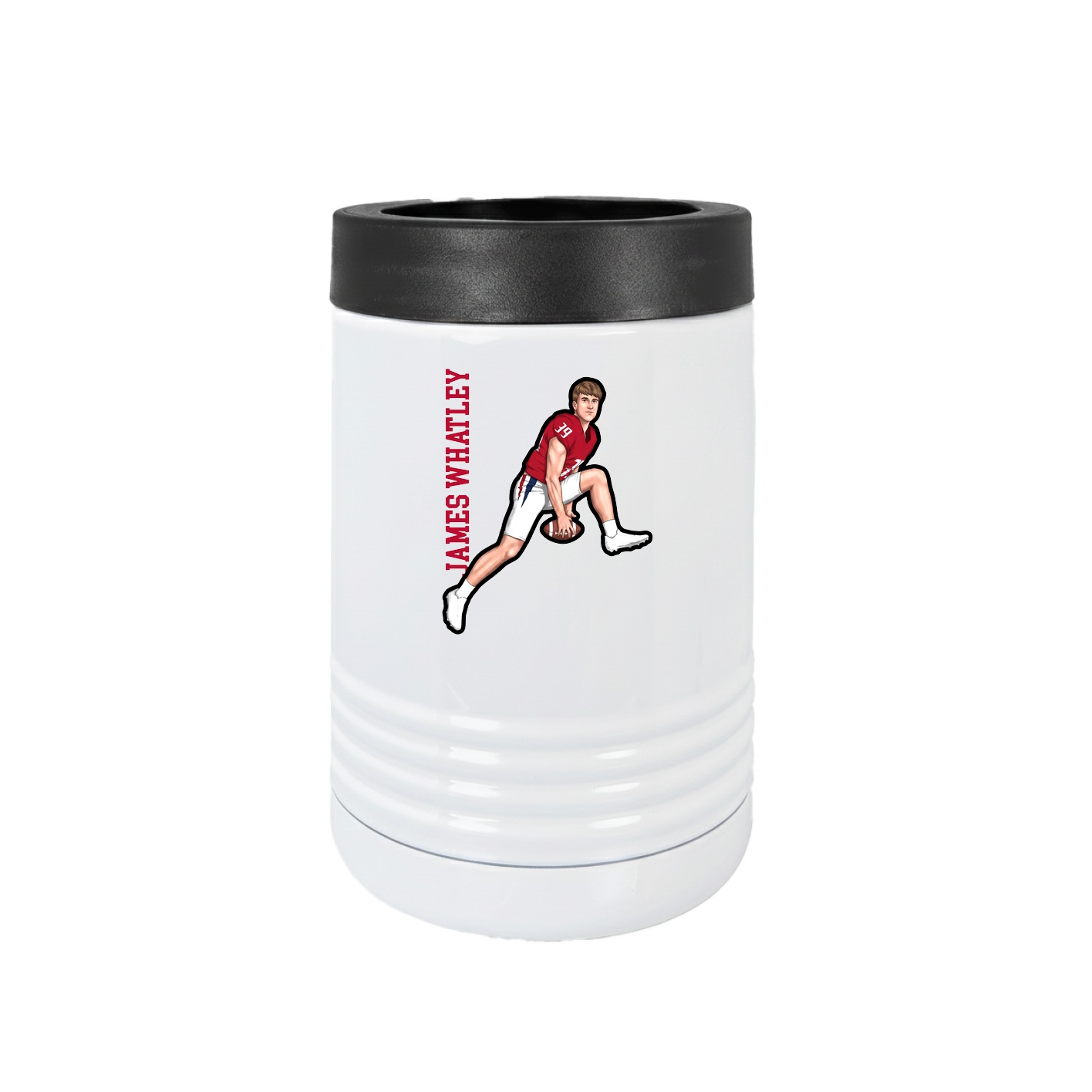 Beverage Holder — Name Vertical in White