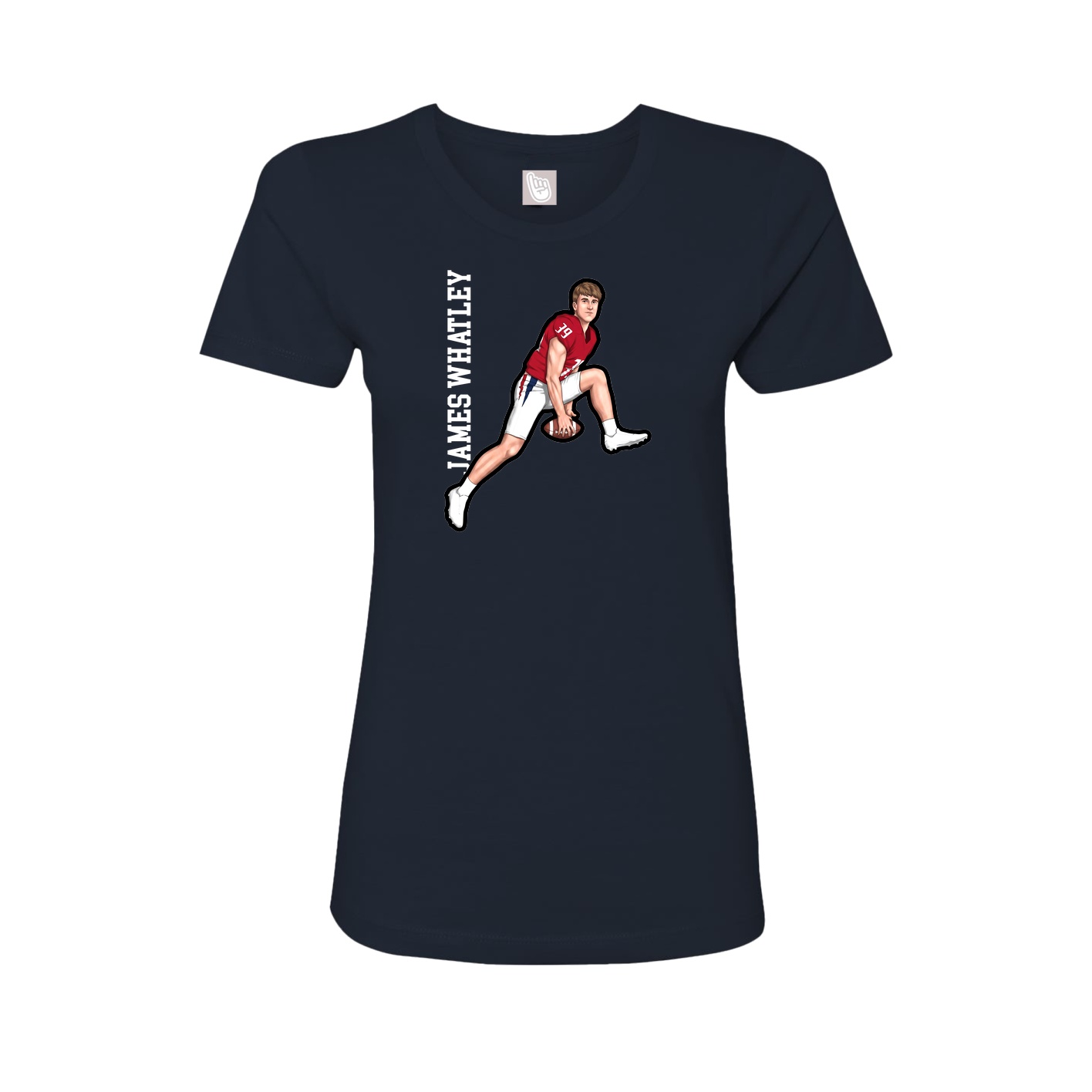 Womens Tee — Name Vertical in Navy