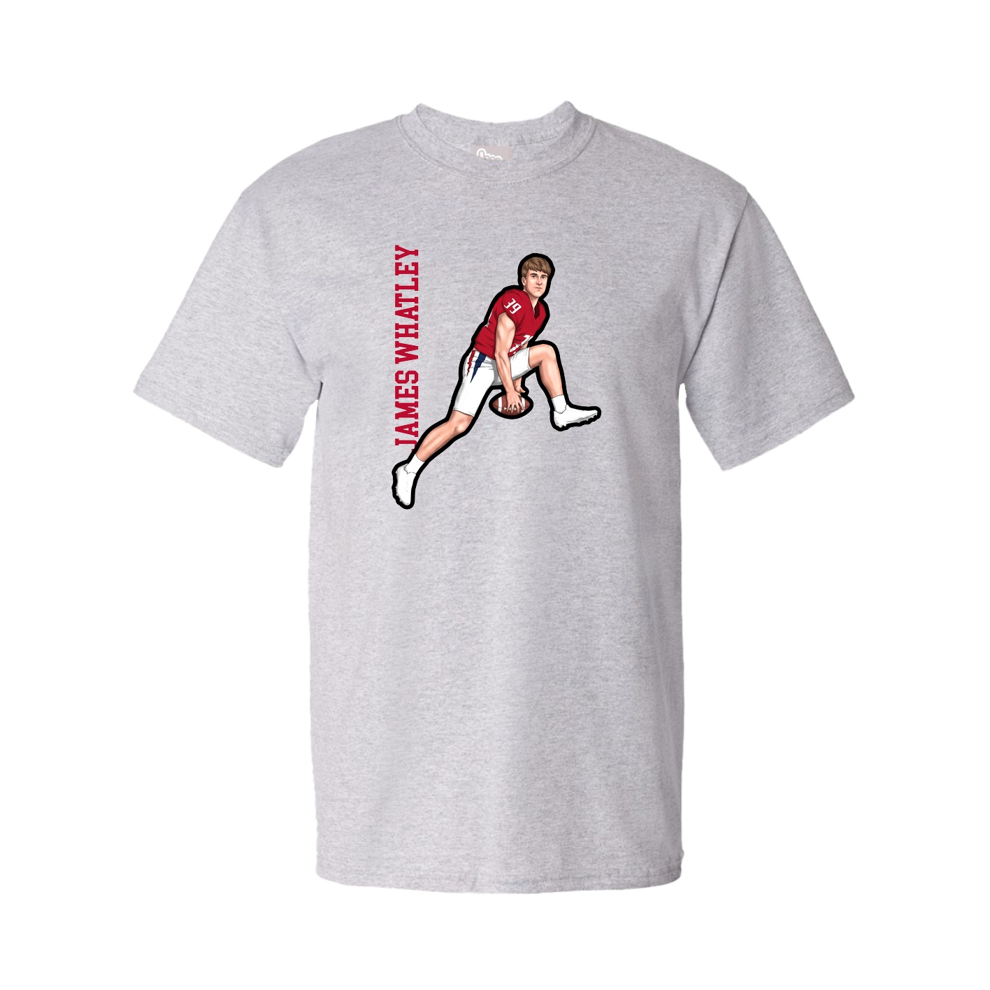 Youth Tee — Name Vertical in Grey
